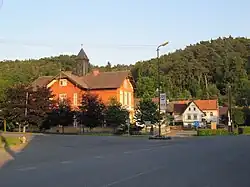 Centre of Želízy with the primary school