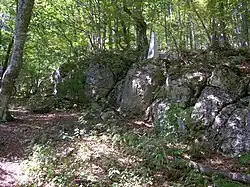 Place of exploit and heroic death on 24 July 1942 of Makar Khalansky, Leonid Chubarov, Nina Kostrubey