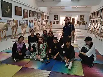 The exterior view of the CAMUZ building in Urgench