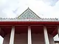 Gable of sanctuary in Chinese-style architecture like Wat Champa and Wat Nang Chi