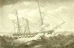 Storm encountered in the Ceres, Capt. Crow, on the passage from Dominica to Liverpool, 1804