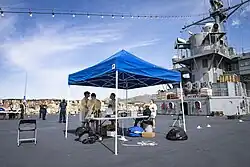 Mount Whitney testing for COVID-19 in Gaeta, Italy, 6 May 2020.