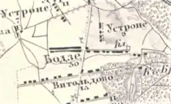 Detail of a Russian map of the village, 1872