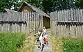 Reconstructed pallisade fortifications at Trzcinica