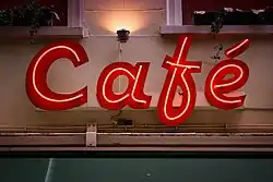 "Café" neon sign in Breda, Netherlands