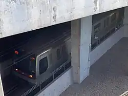 Train entering LOHAS Park station of Tseung Kwan O