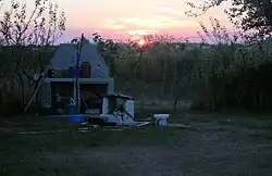 The sunset in Fushë Kuqe village