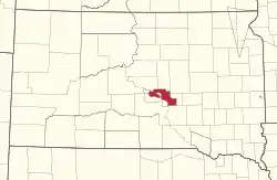 Location of Crow Creek Indian Reservation, South Dakota