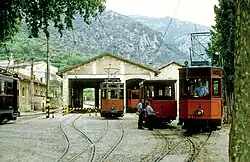 The Sóller tram depot