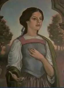 portrait drawing of Charlotte Canda