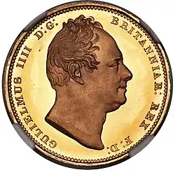 Gold coin showing a man's bust