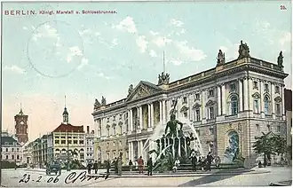 Schloßplatz with Neuer Marstall and Neptunbrunnen, ca. 1900