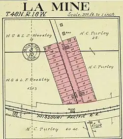 1915 map of Lamine
