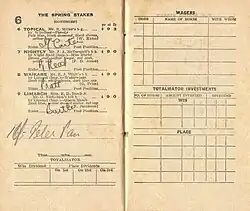 1934 AJC Spring Stakes page starters and results