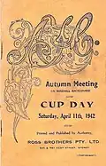 1942 Sydney Cup racebook front cover.