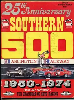 1974 Southern 500 program cover