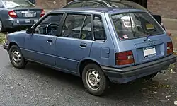 Rear view with different tail lights style. Only applied to Chevrolet Sprint, Canadian Pontiac Firefly and Australian Holden Barina.