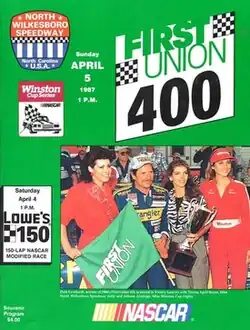 The 1987 First Union 400 program cover, featuring Dale Earnhardt.