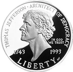 The 1994 Thomas Jefferson 250th Anniversary silver dollar