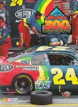 The 1996 Jiffy Lube 300 program cover, featuring Jeff Gordon.