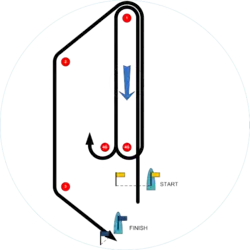 Olympic course ZI., S(Start) - 1 - 2 - 3 - 2 - 3 - 2 - 3 - F(Finish reaching)