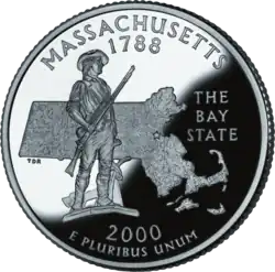Massachusetts quarter dollar coin
