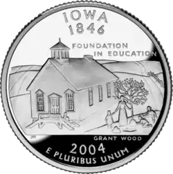 Iowa quarter dollar coin