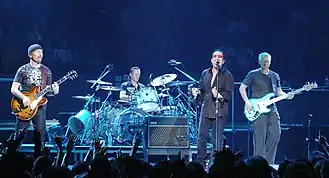 U2 delivering a live gig at Madison Square Garden in 2005