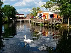 Pawcatuck River next to the village