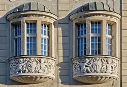 Oriel windows with elaborate detailing, Kłodzko, Poland
