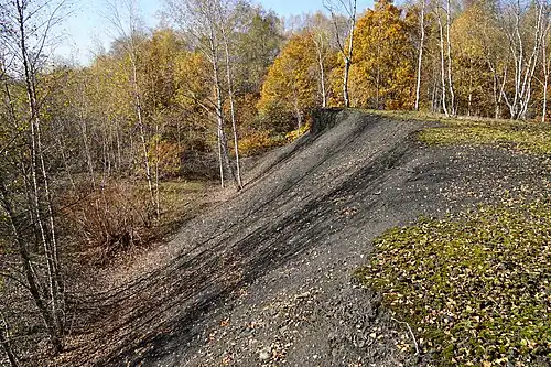 The side of a slag heap.