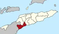 Map of East Timor highlighting the Municipality