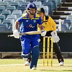 Leeson batting for the ACT in September 2022