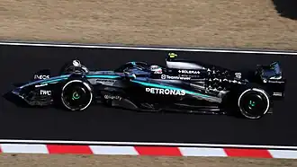 Antonelli driving the Mercedes W16 at the 2025 Japanese Grand Prix