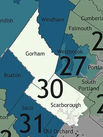 Map of Maine's 30th State Senate district