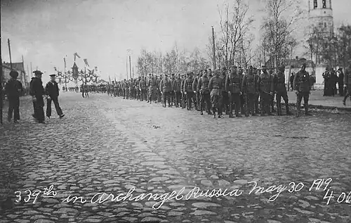 339th US Army Infantry Regiment, at Archangel, May 30, 1919