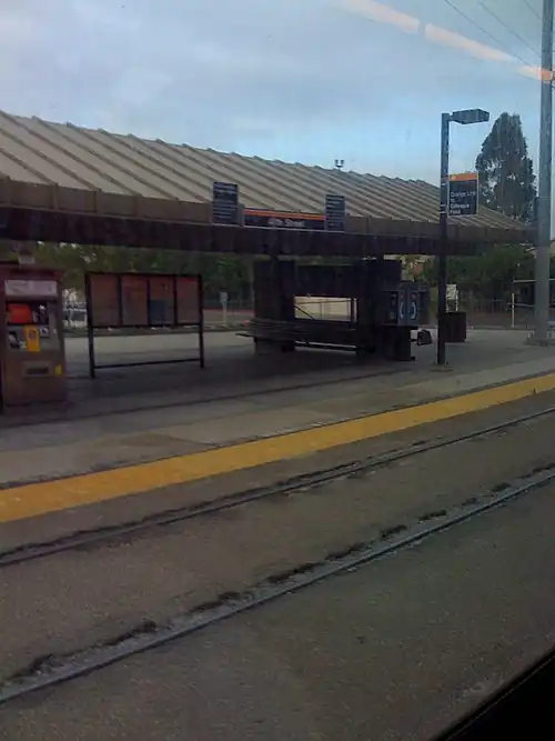 The platform at 47th Street station