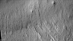 Closer view of yardangs from previous image, as seen with CTX.
