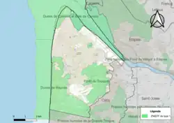 Map of environmentally protected areas in Le Touquet