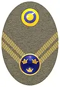 Hat badge (Mössmärke m/1946) for a lieutenant in the army