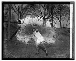 Plansky throwing javelin for Georgetown University