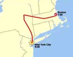 Flight 11 flightpath