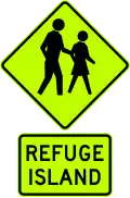 Pedestrians with a Refuge Island