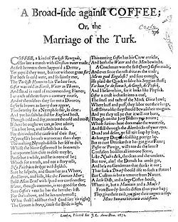 Copy of the original sheet A Broad-Side Against Coffee