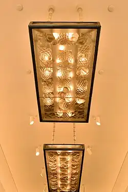 A lighting fixture of René Lalique in the great dining room