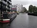 Modern developments overlooking the New Islington canal branch, 2023