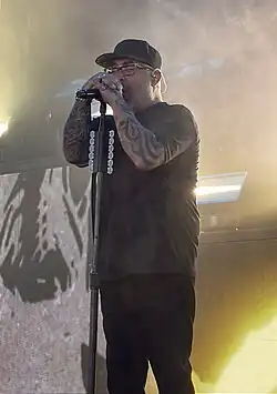 Lewis performing with Staind in 2025