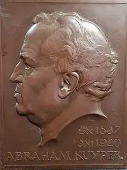A metal embossing of Abraham Kuyper