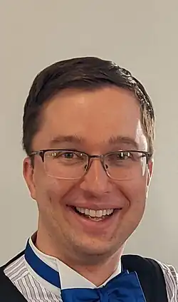 Adam Swanson at the 2024 World Championship Old-Time Piano Playing Contest and Festival