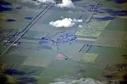 Aerial view of Wymark (2013) from south by southeast